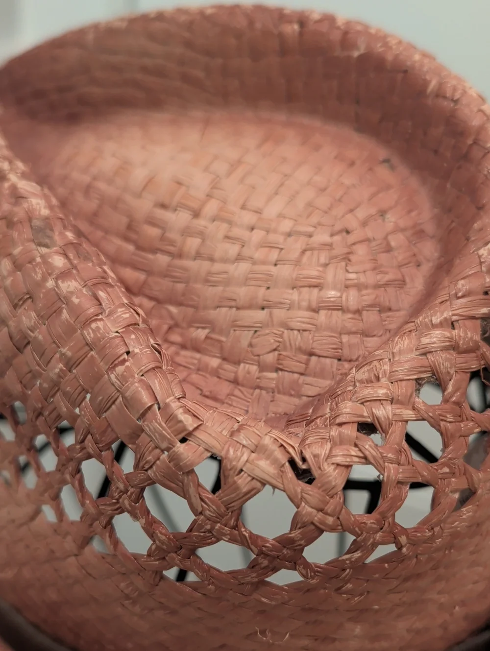Handmade Woven Straw Fedora Hat  with Brown Band